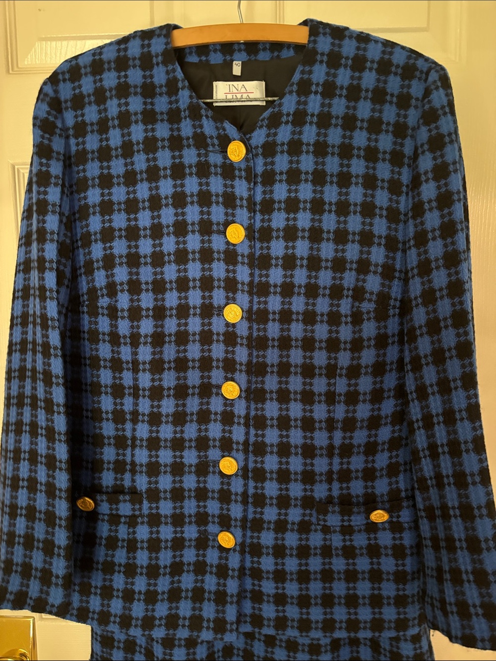 INA LIMA PLAID BLAZER/SKIRT SET